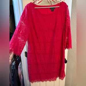Hot pink knee length dress- Size 20